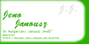 jeno janousz business card